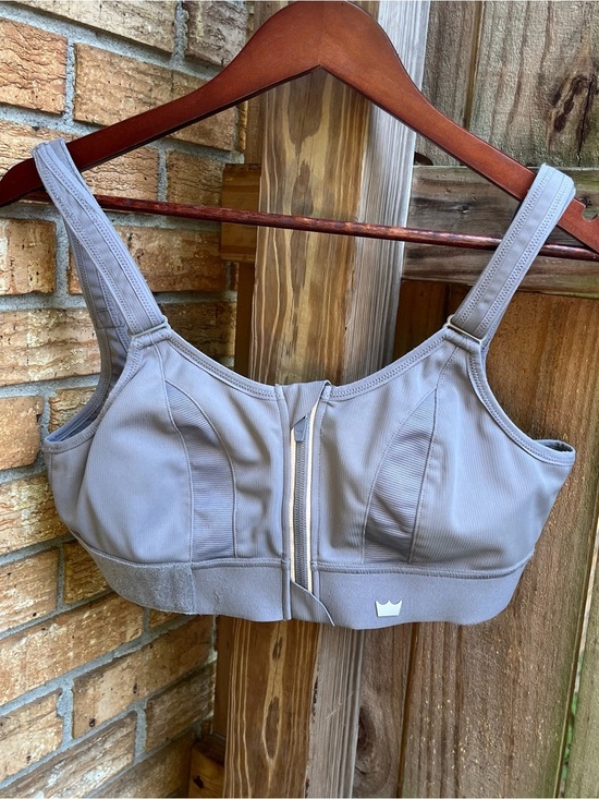 SHEFIT Other - SHEFIT Front-Zip High Support Bra in Light Gray